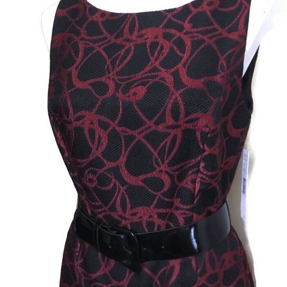 NWT $159 ANTONIO MELANI black/red Devon dress 6 - Picture 2 of 7